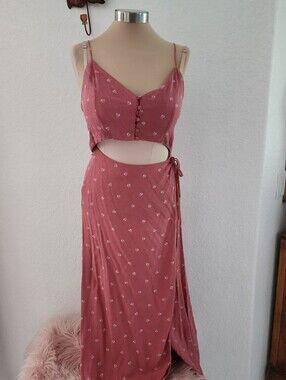 LUSH | Mauve Pink Cutout Maxi Dress